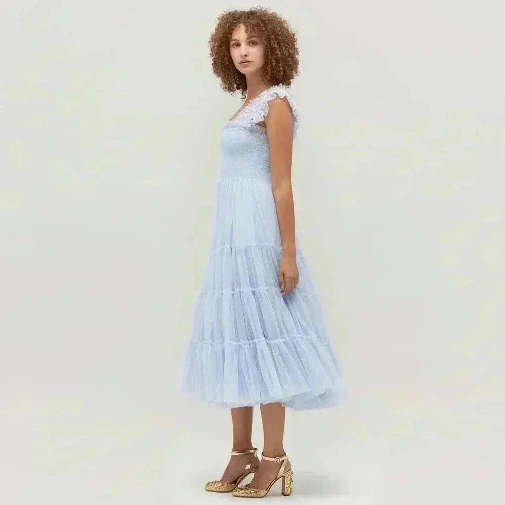 Hill House Home The Tulle Ellie Nap Dress in Powder Blue Collector’s Size M- B17